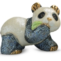 De Rosa Collections F303 Panda Bear Baby with Leaf Figurine