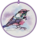 Abby Diamond 6010514 Set of 4 Magenta Bird Ornaments
