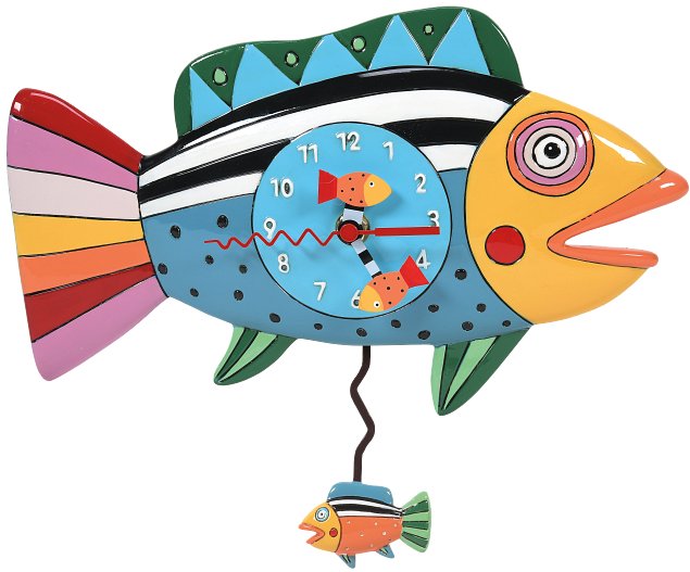 Allen Designs 6014454 Rainbow Fish Clock