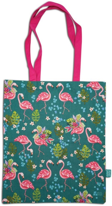 Allen Designs ARB2053 Flamingos Teal Tote Bags Set of 4