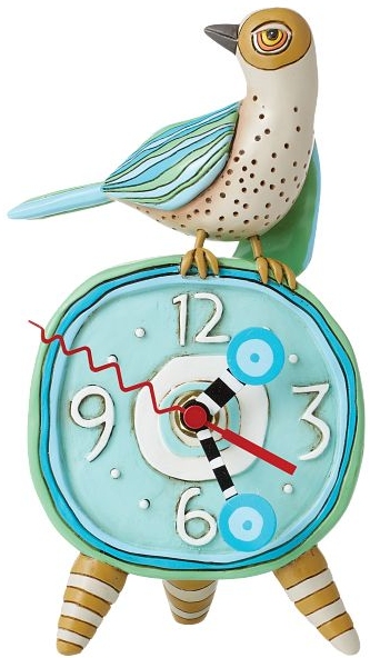 Allen Designs P1384N Perched Bird Desk Clock