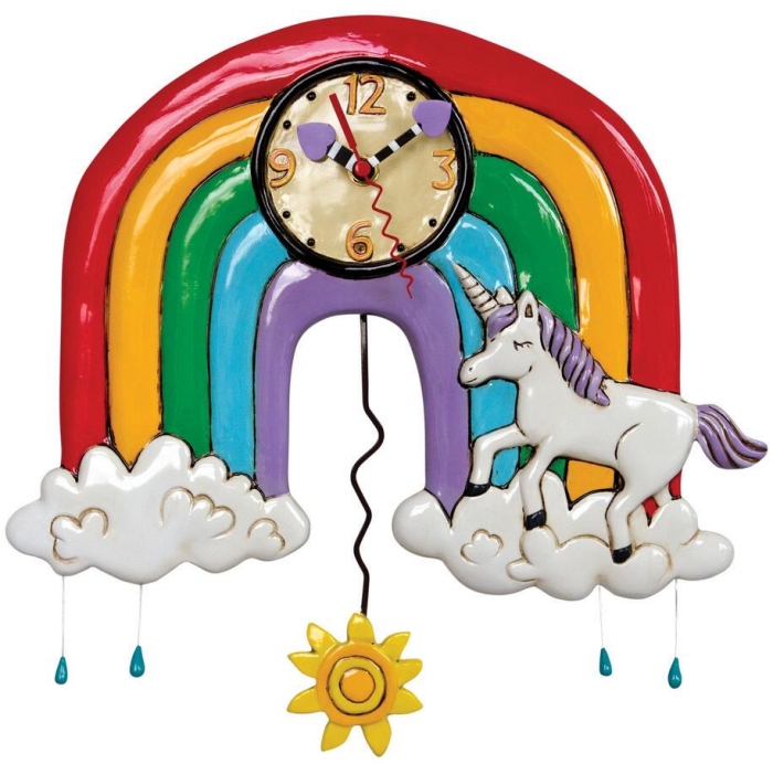 Allen Designs P1806 Rainbows & Unicorns Clock