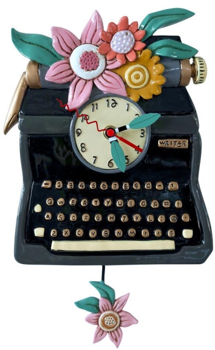 Allen Designs P2051 Black Vintage Writer Clock