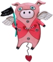 Allen Designs P1560 Pigs Fly Pig Clock