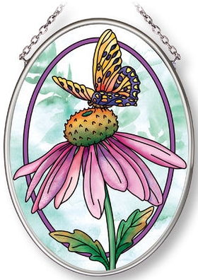 Amia 40003 Aubergine Merci Beaucoup Small Oval Suncatcher