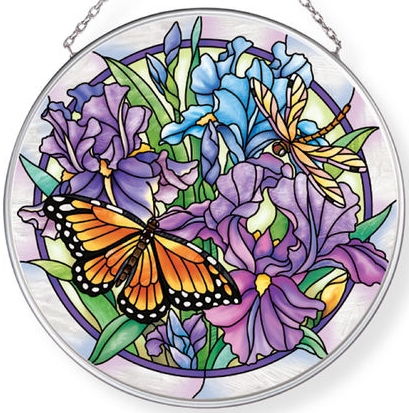Amia 40013N Iris Meadows Medium Circle Suncatcher