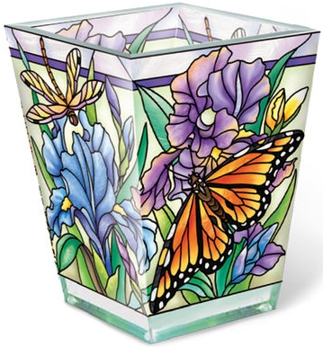 Amia 40019 Iris Meadows Rectangular Vase Votive Holder