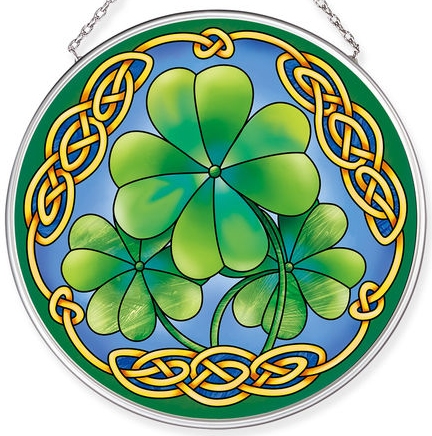 Amia 40061 Good Luck Clovers Medium Circle Suncatcher
