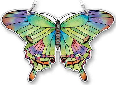 Amia 40089N Peridot Medium Butterfly Suncatcher