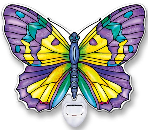 Amia 40106 Amethyst Butterfly Night Light Nightlight