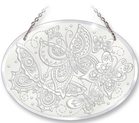 Amia 41371 Butterfly Fantasy Medium Oval Suncatcher