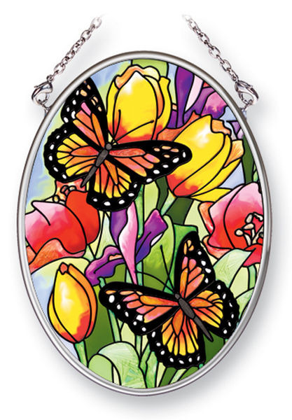 Amia 41453 Friendly Butterflies Small Oval Suncatcher