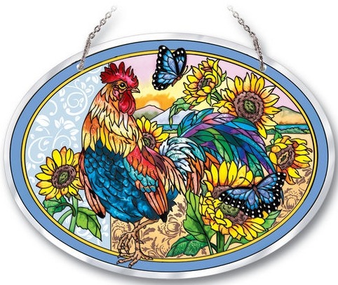 Amia 41742 Morning Has Broken Beveled Large Oval Suncatcher