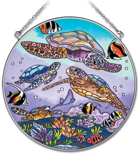 Amia 41908 Turtle Dive Large Circle Suncatcher