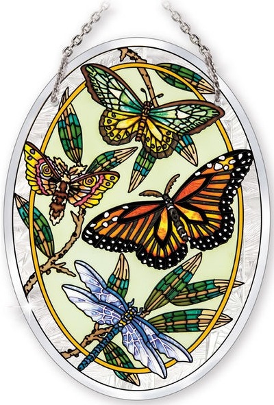 Amia 42025 Papillons 'A Ailes Beveled Medium Oval Suncatcher