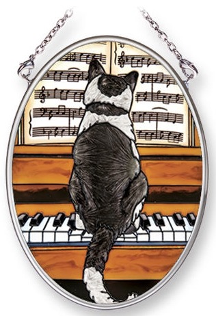 Amia 42091 In Concert Piano Small Oval Suncatcher