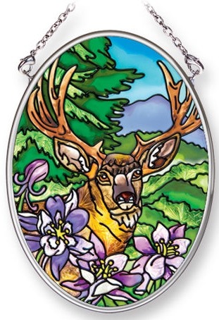 Amia 42096 Deer Small Oval Suncatcher