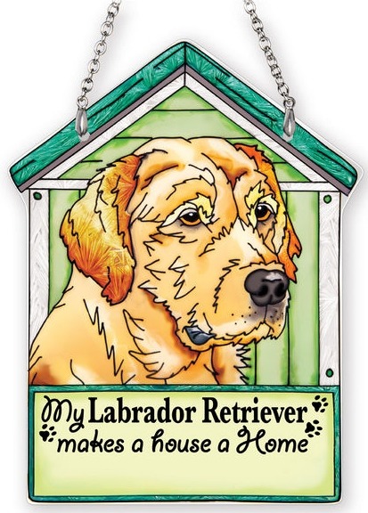Special Sale SALE42102 Amia 42102 Gold Labrador Retriever Doghouse Suncatcher