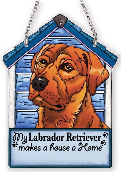 Amia 42104 Brown Labrador Retriever Doghouse Suncatcher
