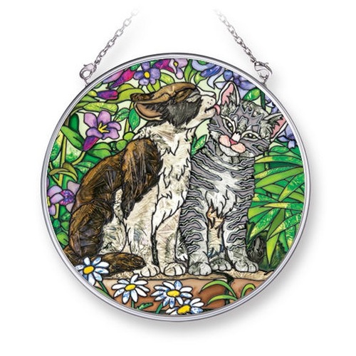 Amia 42292i Garden Secret Cat Medium Circle Suncatcher
