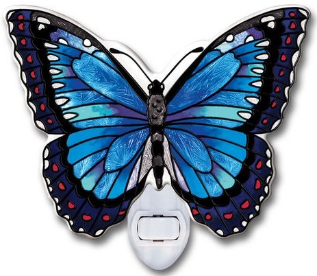 Amia 42319 Blue Morpho Water Cut Night Light Nightlight
