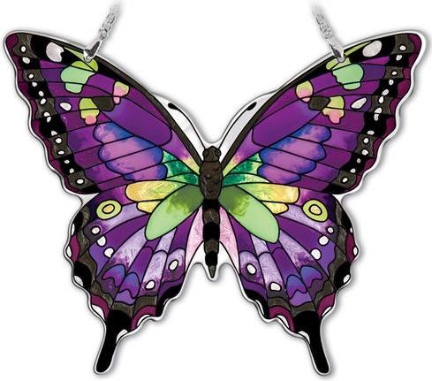 Amia 42326 Purple Swallowtail Large Water Cut Suncatcher