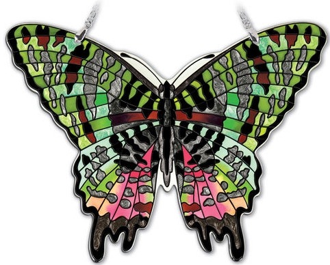Amia 42329 Madagascan Sunset Moth Large Water Cut Suncatcher