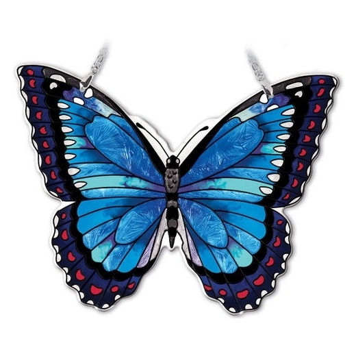Amia 42332 Blue Morpho Small Water Cut Suncatcher