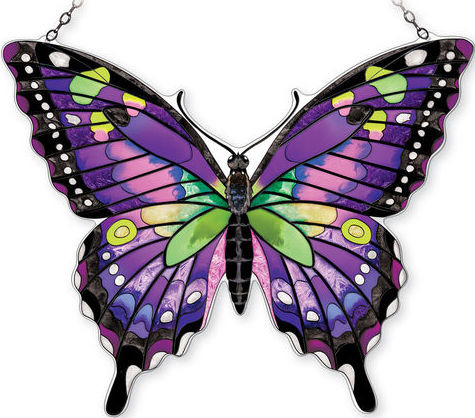 Amia 42342 Purple Swallowtail Jumbo Water Cut Suncatcher