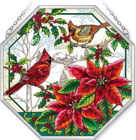 Amia 42411 Crimson Christmas Beveled Medium Octagon Panel
