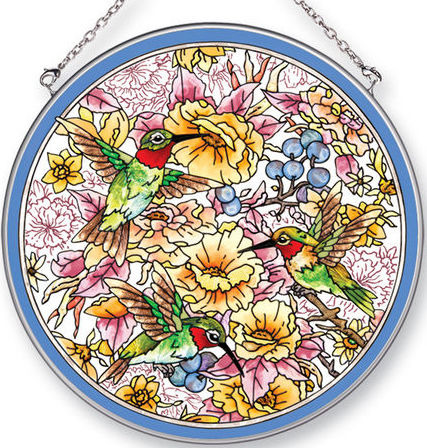 Amia 42422 Hummingbird Delights Large Circle Suncatcher