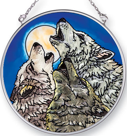 Amia 42431 Wolf Trinity Medium Circle Suncatcher