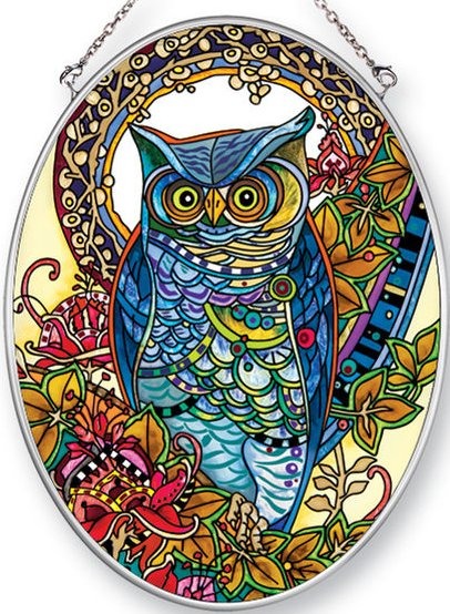 Amia 42452 Hoot Medium Oval Suncatcher