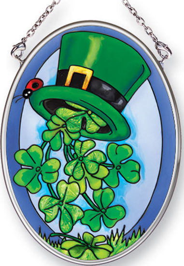 Amia 42480 Shamrock Shower Small Oval Suncatcher