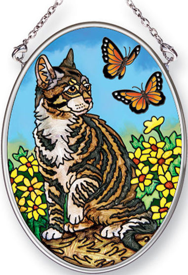 Amia 42482 Butterfly Kisses Small Oval Suncatcher
