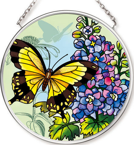 Amia 42542 Butterfly Garden in Bloom Small Circle Suncatcher