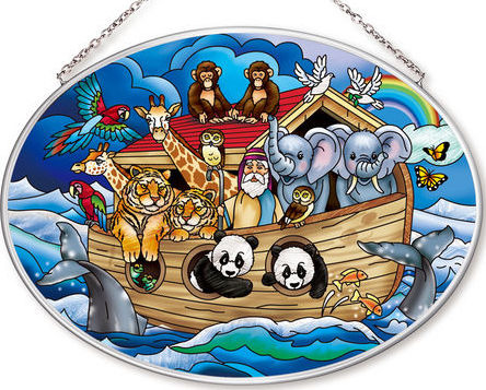 Amia 42553 Noah's Ark Medium Oval Suncatcher