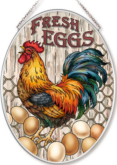 Amia 42561 Fresh Eggs Medium Oval Suncatcher