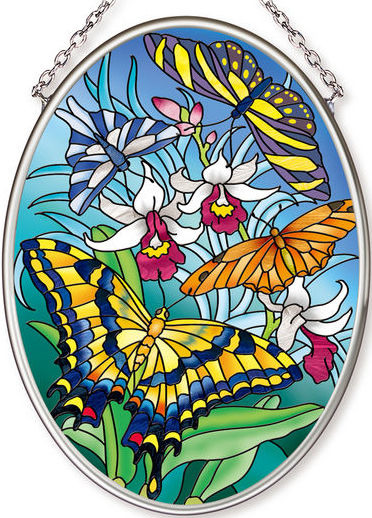 Amia 42574 Island Butterflies Small Oval Suncatcher