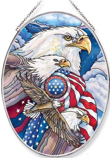 Amia 42647 Together Stand United Soar Large Oval Suncatcher