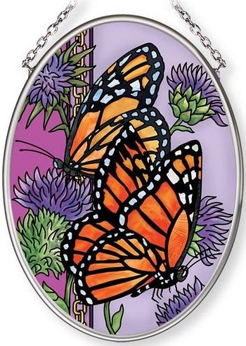 Amia 42685 Majestic Monarch Small Oval Suncatcher