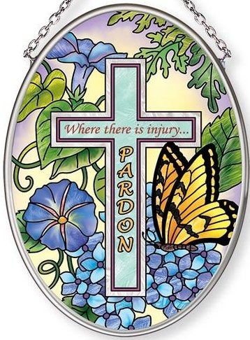 Amia 42688 Where There Is Injury Pardn Small Oval Suncatcher