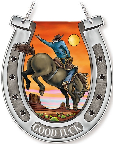 Amia 42739 Sunset Cowboy Horseshoe Suncatcher