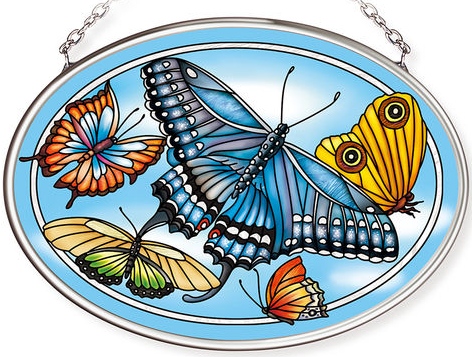 Amia 42773 Blue Skies Small Oval Suncatcher