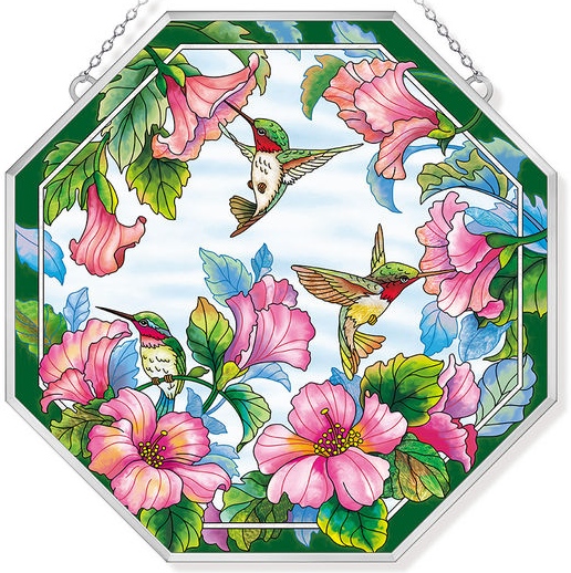 Amia 42789 Pretty in Pink Beveled Medium Octagon Panel