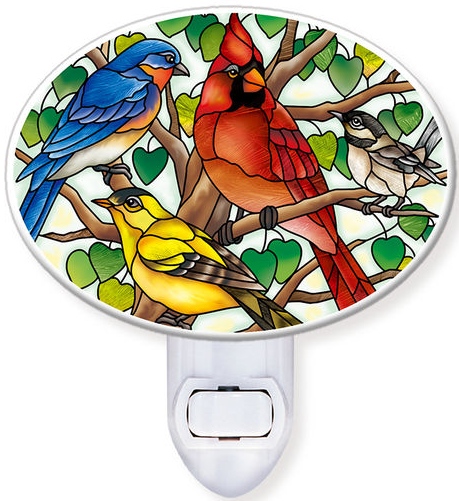 Amia 42801 Wild Birds Co op Night Light Nightlight