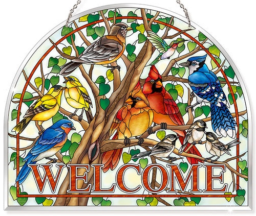 Amia 42807 Wild Birds Co op Beveled Panel