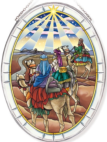 Amia 42814 The Visit of the Wisemen Large Oval Suncatcher