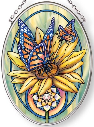 Amia 42877 Butterfly Magic Small Oval Suncatcher