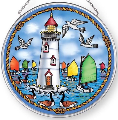 Amia 42904 Catboats and Light Medium Circle Suncatcher